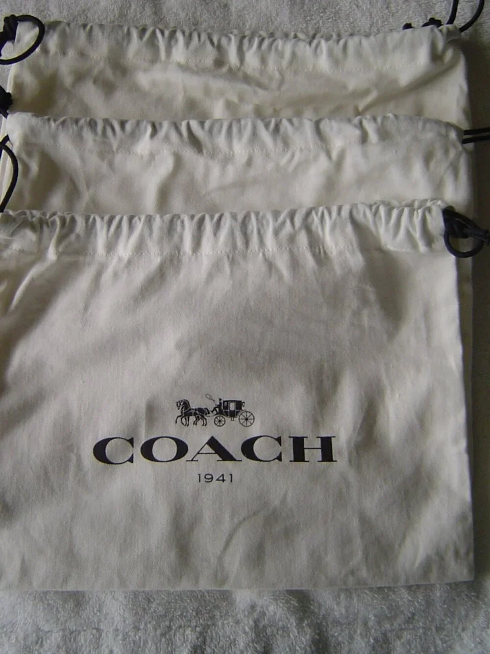 AUTHENTIC COACH LOT OF 3 COACH CANVAS DUST BAGS 12"X8" - Picture 9 of 9